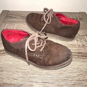 COLE HAAN LIL SHANE Brown Lace Up Suede Dress Shoes Oxfords Little Boys Size 10